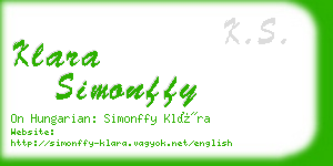 klara simonffy business card